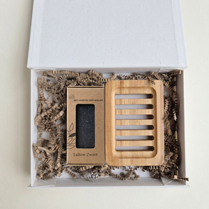 Cadeaupakket met Tallow Zwart en bamboe zeepbakje