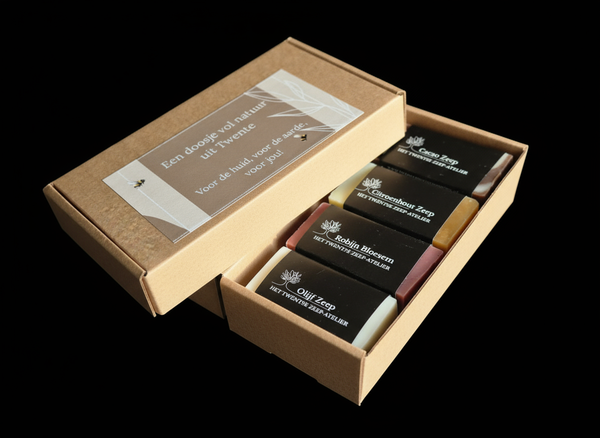 Close-up detail van geopende giftbox