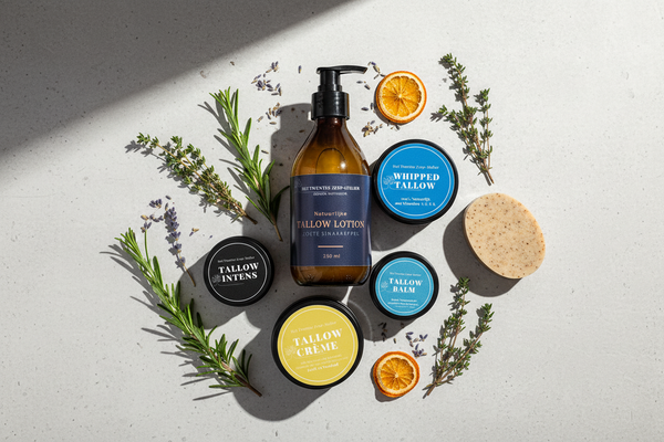 Flat lay compositie tallow range