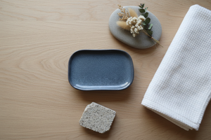 Flatlay van bovenaf zonder zeep