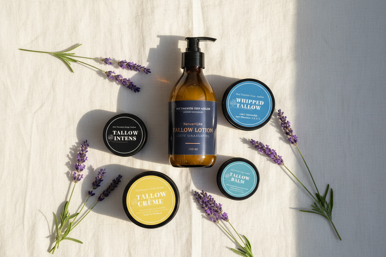 Overhead view op linnen bedding