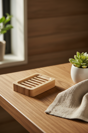 Zeepschaal op hout