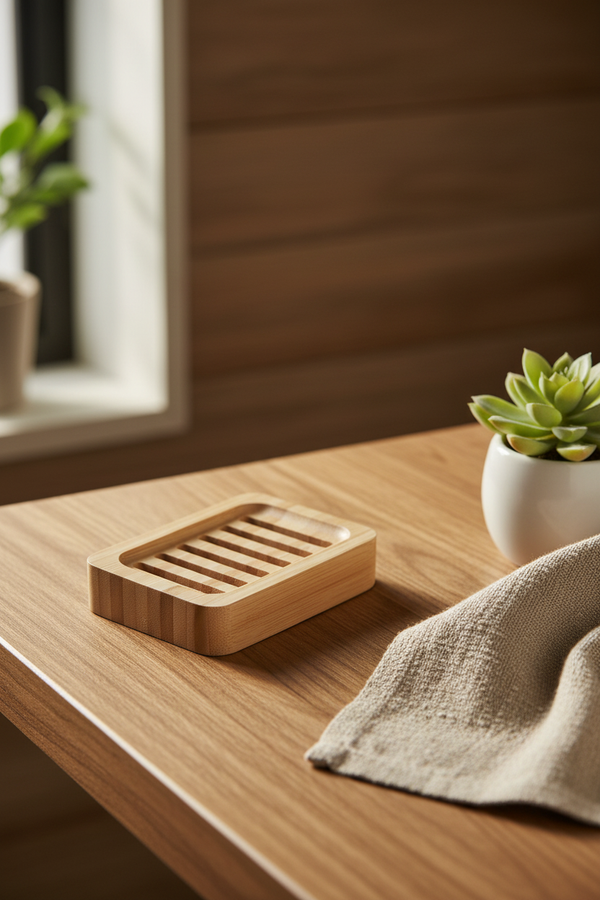 Zeepschaal op hout