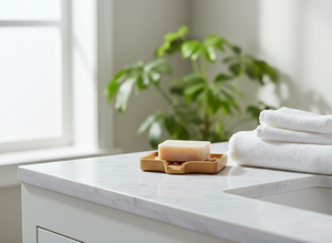 Zeepschaaltje in elegante badkamer